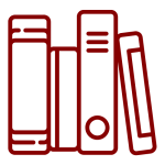 Icono de libros y carpeta, simboliza el servicio de secretaría y documentación en comunidades de vecinos.